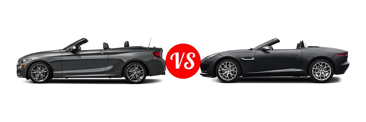 2017 BMW 2 Series M240i xDrive Convertible M240i xDrive vs. 2017 Jaguar F-TYPE Convertible Convertible Auto / Convertible Manual / Premium - Side Comparison
