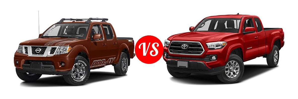 2016 Nissan Frontier Pickup PRO-4X vs. 2016 Toyota Tacoma Pickup SR5 - Front Left Comparison