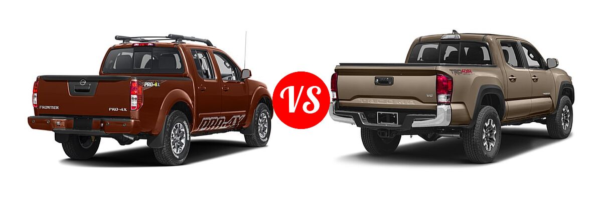 2016 Nissan Frontier Pickup PRO-4X vs. 2016 Toyota Tacoma Pickup TRD Off Road - Rear Right Comparison