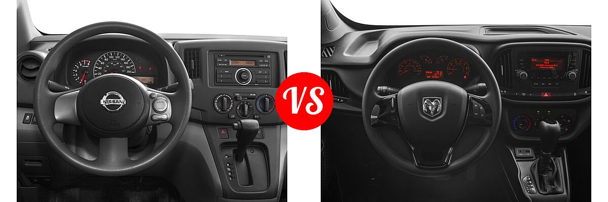 2016 Nissan NV200 Minivan S / SV vs. 2016 Ram Promaster City Minivan Tradesman - Dashboard Comparison