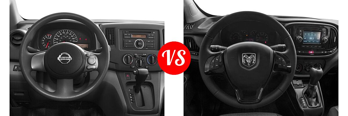 2016 Nissan NV200 Minivan S / SV vs. 2016 Ram Promaster City Minivan Tradesman SLT - Dashboard Comparison