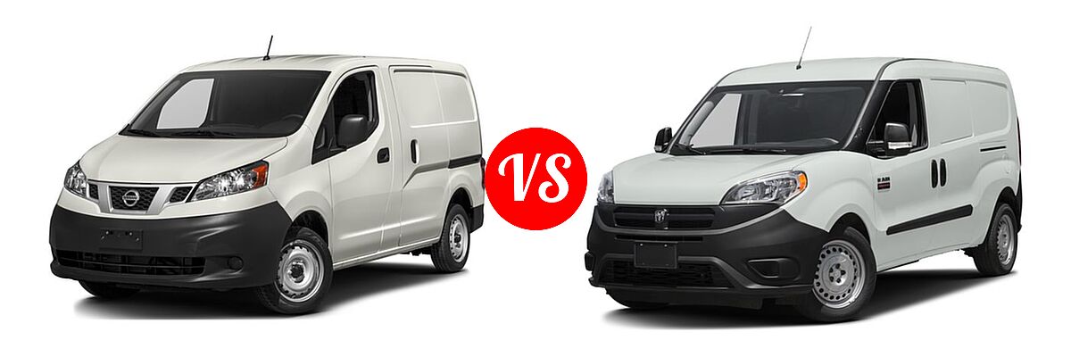 2016 Nissan NV200 Minivan S / SV vs. 2016 Ram Promaster City Minivan Tradesman - Front Left Comparison