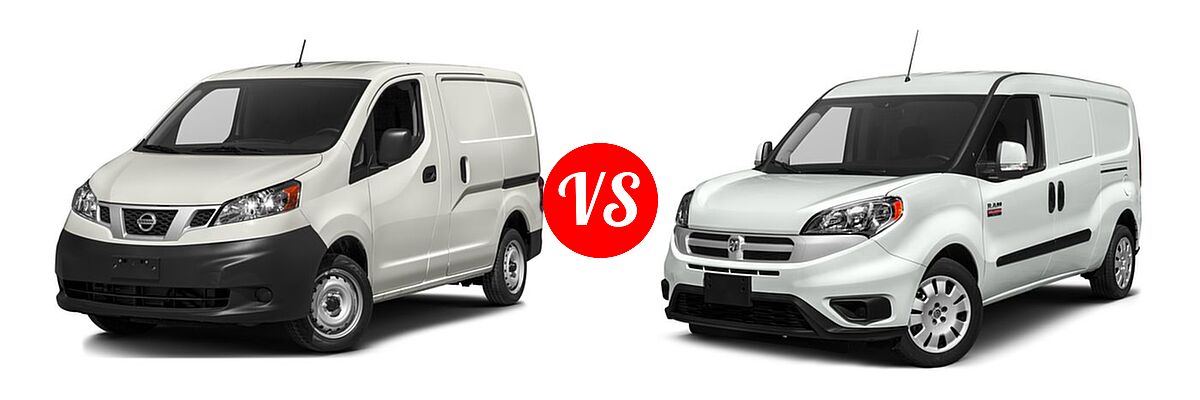 2016 Nissan NV200 Minivan S / SV vs. 2016 Ram Promaster City Minivan Tradesman SLT - Front Left Comparison