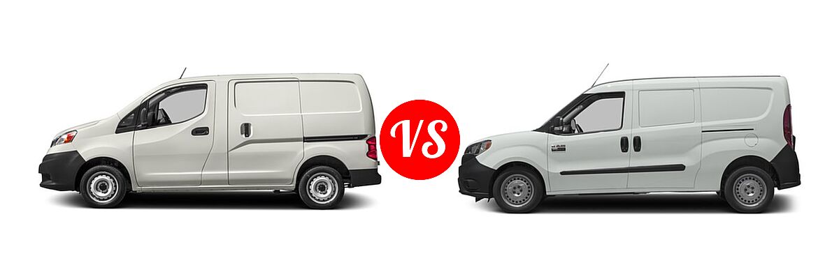2016 Nissan NV200 Minivan S / SV vs. 2016 Ram Promaster City Minivan Tradesman - Side Comparison