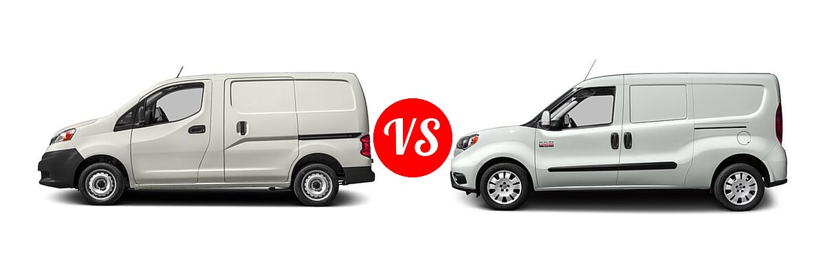 2016 Nissan NV200 Minivan S / SV vs. 2016 Ram Promaster City Minivan Tradesman SLT - Side Comparison