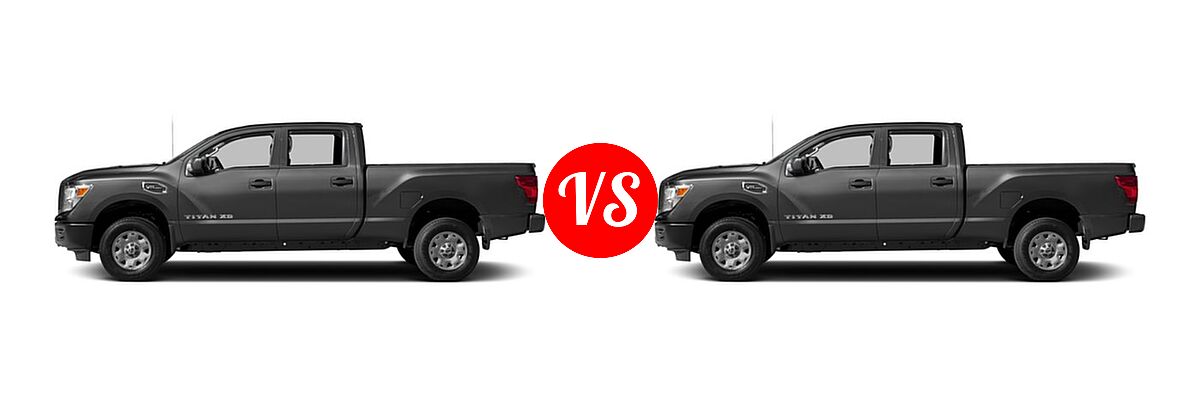 2016 Nissan Titan XD Pickup S vs. 2016 Nissan Titan XD Pickup Diesel S - Side Comparison