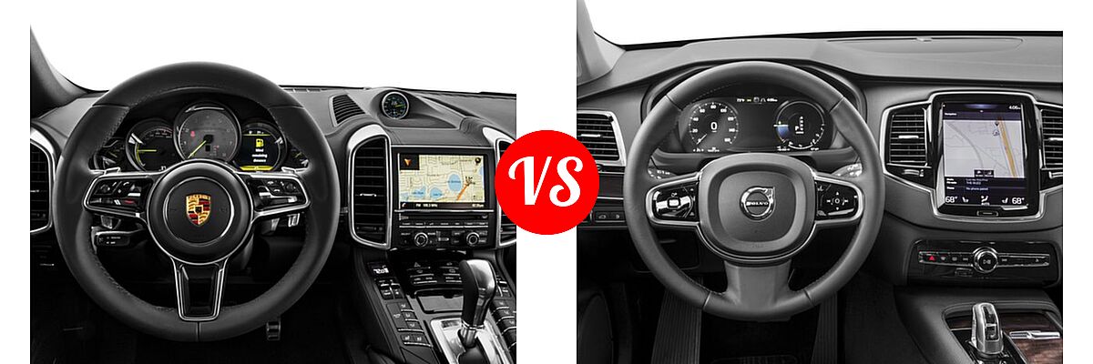 2016 Porsche Cayenne SUV Hybrid S E-Hybrid vs. 2016 Volvo XC90 SUV Hybrid T8 Inscription / T8 Momentum / T8 R-Design - Dashboard Comparison