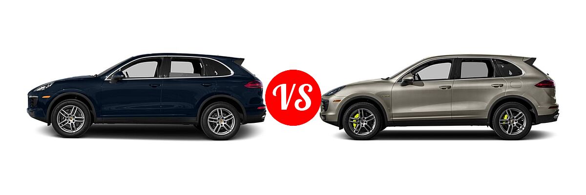 2016 Porsche Cayenne SUV Diesel Diesel vs. 2016 Porsche Cayenne SUV Hybrid S E-Hybrid - Side Comparison