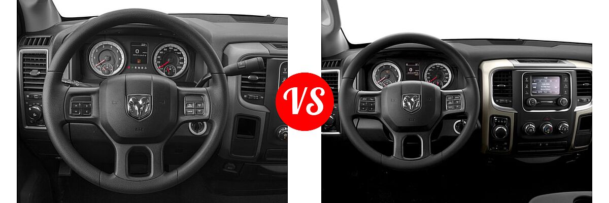 2016 Ram 1500 Pickup Big Horn / Lone Star / SLT vs. 2016 Ram 1500 Pickup Diesel HFE Express - Dashboard Comparison