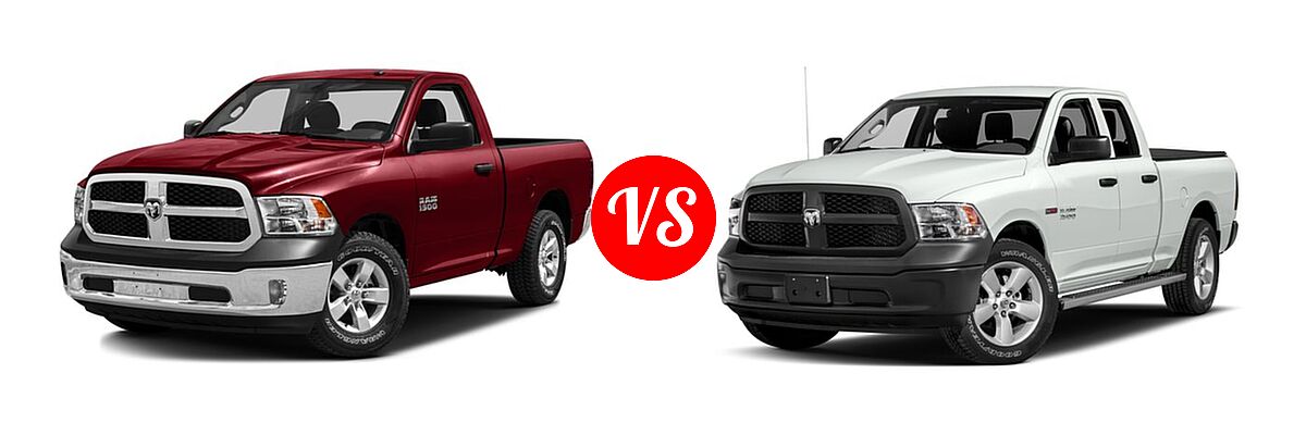 2016 Ram 1500 Pickup Big Horn / Lone Star / SLT vs. 2016 Ram 1500 Pickup Diesel HFE Tradesman - Front Left Comparison