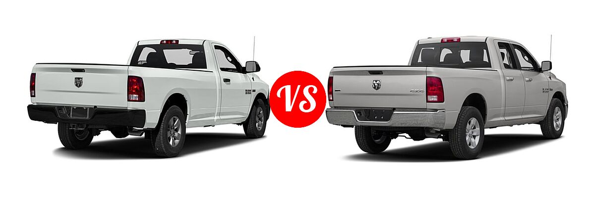 2016 Ram 1500 Pickup Express / Tradesman vs. 2016 Ram 1500 Pickup Diesel HFE Express - Rear Right Comparison