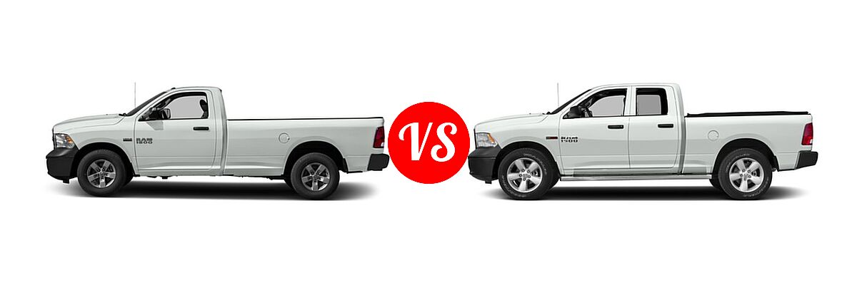 2016 Ram 1500 Pickup Express / Tradesman vs. 2016 Ram 1500 Pickup Diesel HFE Tradesman - Side Comparison