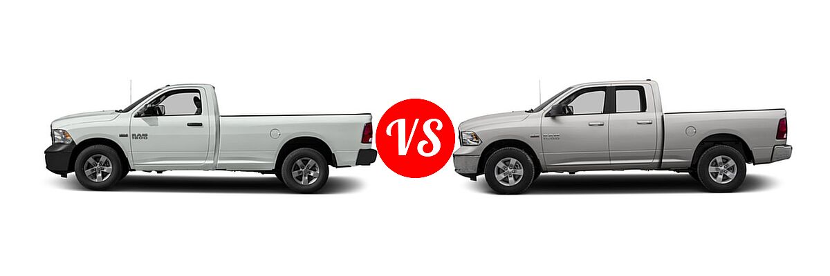 2016 Ram 1500 Pickup Express / Tradesman vs. 2016 Ram 1500 Pickup Diesel HFE Express - Side Comparison