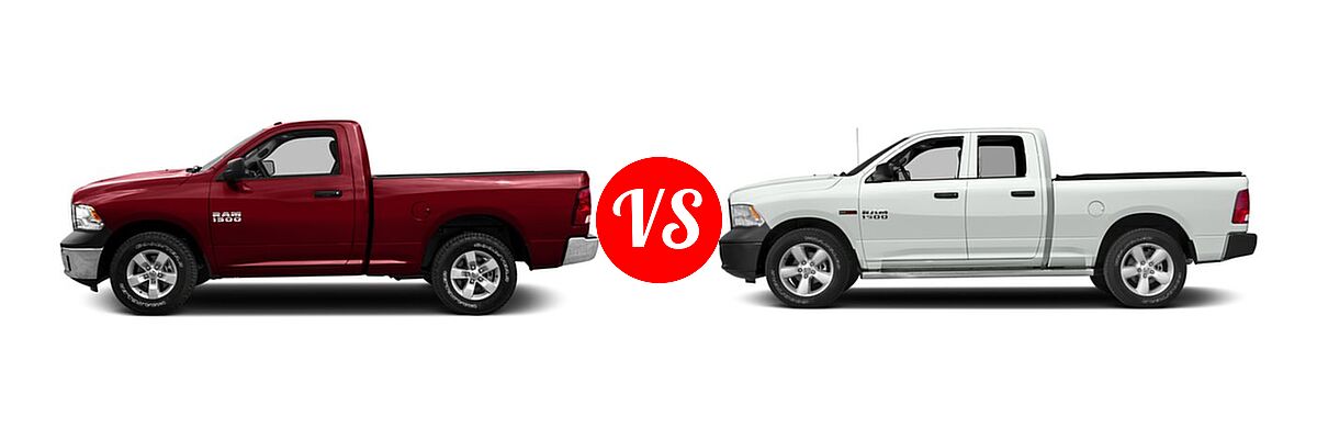2016 Ram 1500 Pickup Big Horn / Lone Star / SLT vs. 2016 Ram 1500 Pickup Diesel HFE Tradesman - Side Comparison