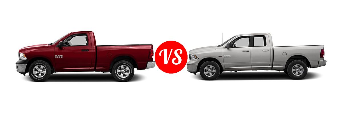 2016 Ram 1500 Pickup Big Horn / Lone Star / SLT vs. 2016 Ram 1500 Pickup Diesel HFE Express - Side Comparison