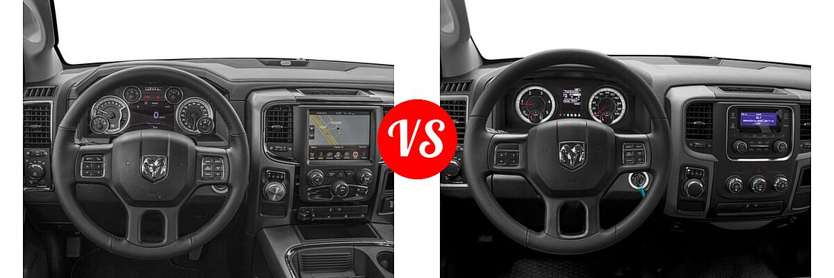 2016 Ram 1500 Pickup Sport vs. 2016 Ram 1500 Pickup Diesel HFE Tradesman - Dashboard Comparison