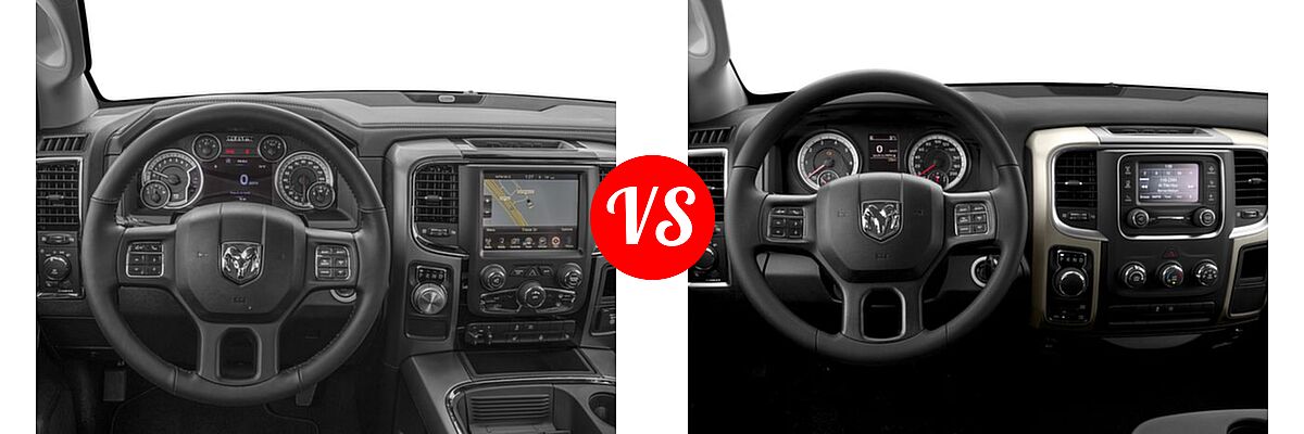 2016 Ram 1500 Pickup Sport vs. 2016 Ram 1500 Pickup Diesel HFE Express - Dashboard Comparison