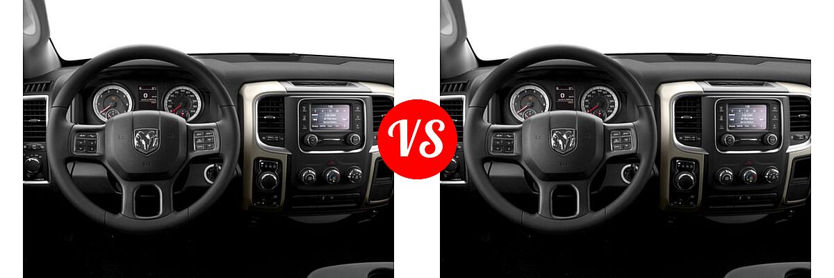 2016 Ram 1500 Pickup Big Horn / Express / Lone Star / Outdoorsman / SLT vs. 2016 Ram 1500 Pickup Diesel HFE Express - Dashboard Comparison