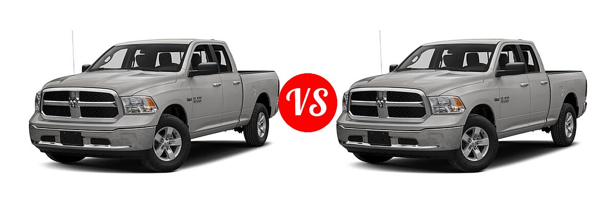 2016 Ram 1500 Pickup Big Horn / Express / Lone Star / Outdoorsman / SLT vs. 2016 Ram 1500 Pickup Diesel HFE Express - Front Left Comparison