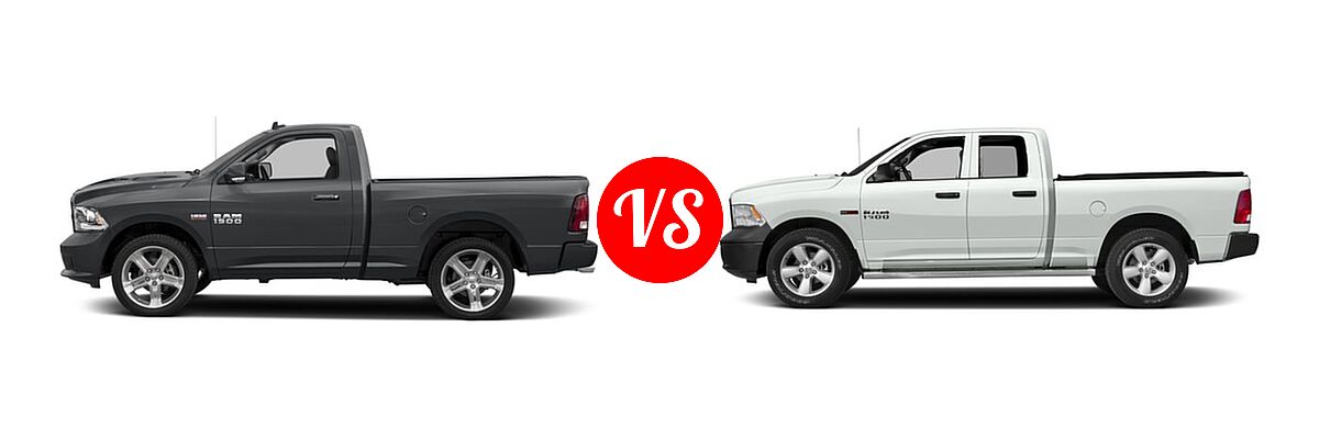 2016 Ram 1500 Pickup Sport vs. 2016 Ram 1500 Pickup Diesel HFE Tradesman - Side Comparison
