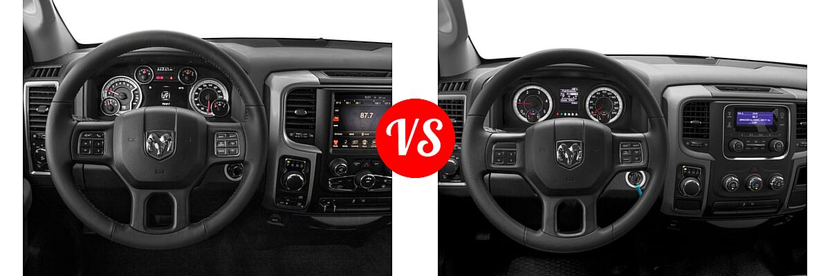 2016 Ram 1500 Pickup SLT vs. 2016 Ram 1500 Pickup Diesel HFE Tradesman - Dashboard Comparison