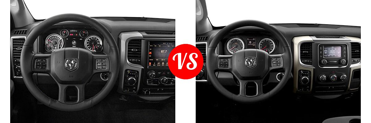 2016 Ram 1500 Pickup SLT vs. 2016 Ram 1500 Pickup Diesel HFE Express - Dashboard Comparison