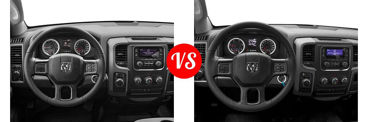 2016 Ram 1500 Pickup Tradesman vs. 2016 Ram 1500 Pickup Diesel HFE Tradesman - Dashboard Comparison