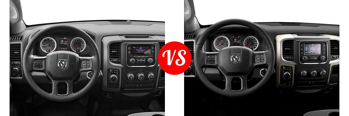 2016 Ram 1500 Pickup Tradesman vs. 2016 Ram 1500 Pickup Diesel HFE Express - Dashboard Comparison
