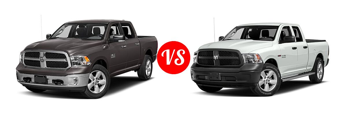 2016 Ram 1500 Pickup SLT vs. 2016 Ram 1500 Pickup Diesel HFE Tradesman - Front Left Comparison
