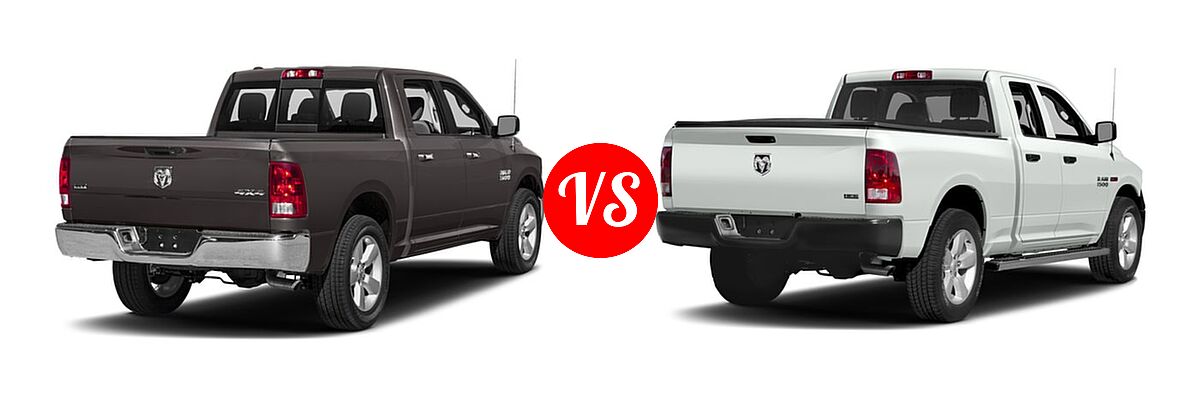 2016 Ram 1500 Pickup SLT vs. 2016 Ram 1500 Pickup Diesel HFE Tradesman - Rear Right Comparison