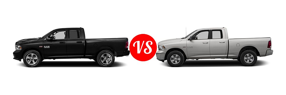 2016 Ram 1500 Pickup Sport vs. 2016 Ram 1500 Pickup Diesel HFE Express - Side Comparison