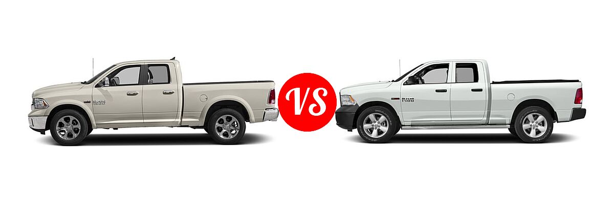 2016 Ram 1500 Pickup Laramie vs. 2016 Ram 1500 Pickup Diesel HFE Tradesman - Side Comparison