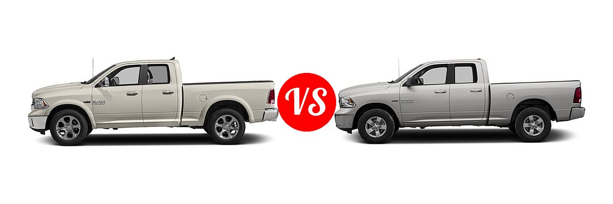 2016 Ram 1500 Pickup Laramie vs. 2016 Ram 1500 Pickup Diesel HFE Express - Side Comparison