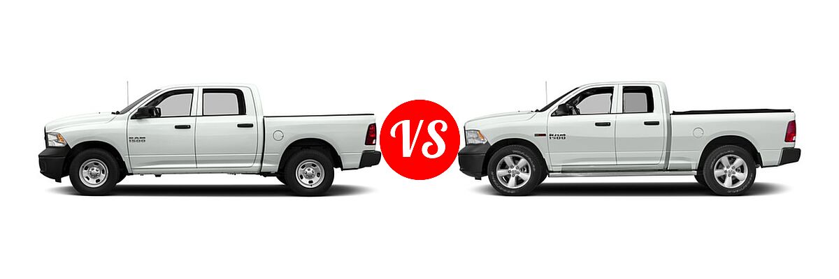 2016 Ram 1500 Pickup Tradesman vs. 2016 Ram 1500 Pickup Diesel HFE Tradesman - Side Comparison