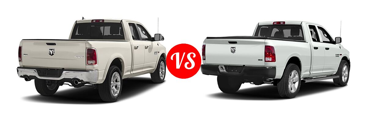 2016 Ram 1500 Pickup Laramie vs. 2016 Ram 1500 Pickup Diesel HFE Tradesman - Rear Right Comparison