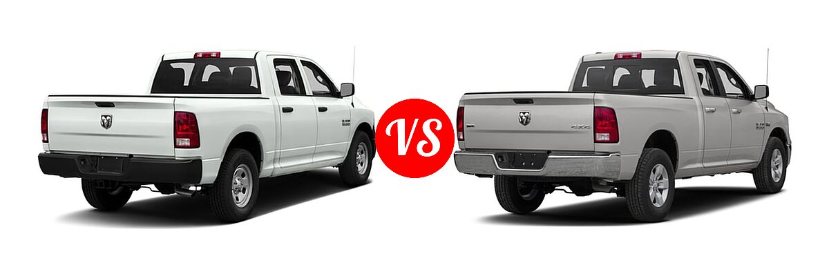 2016 Ram 1500 Pickup Tradesman vs. 2016 Ram 1500 Pickup Diesel HFE Express - Rear Right Comparison