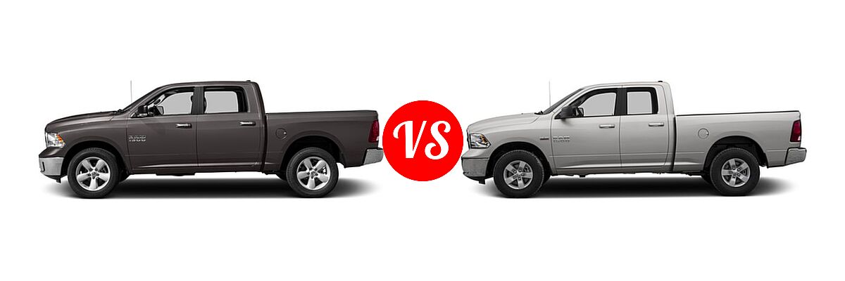 2016 Ram 1500 Pickup SLT vs. 2016 Ram 1500 Pickup Diesel HFE Express - Side Comparison