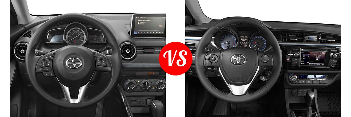 2016 Scion iA Sedan 4dr Sdn Auto (Natl) vs. 2016 Toyota Corolla Sedan S / S Plus / S Premium / S w/Special Edition Pkg - Dashboard Comparison