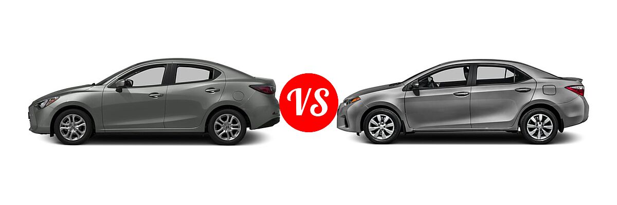2016 Scion iA Sedan 4dr Sdn Auto (Natl) vs. 2016 Toyota Corolla Sedan S / S Plus / S Premium / S w/Special Edition Pkg - Side Comparison