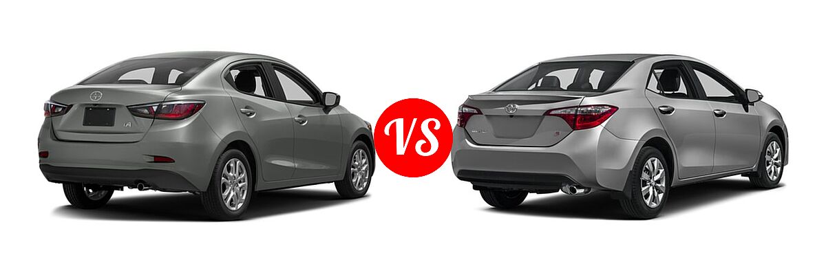 2016 Scion iA Sedan 4dr Sdn Auto (Natl) vs. 2016 Toyota Corolla Sedan S / S Plus / S Premium / S w/Special Edition Pkg - Rear Right Comparison