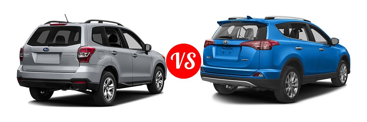2016 Subaru Forester SUV 2.5i / 2.5i Premium vs. 2016 Toyota RAV4 SUV Limited - Rear Right Comparison