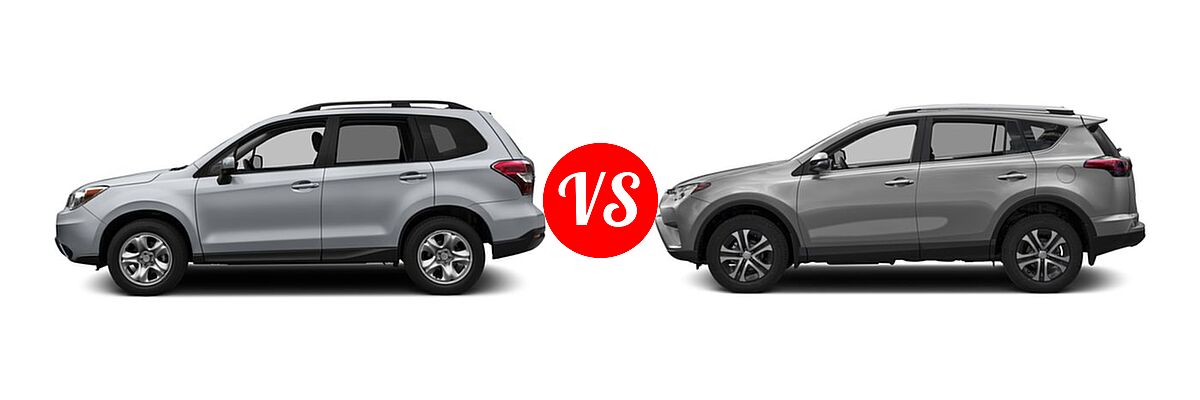 2016 Subaru Forester SUV 2.5i / 2.5i Premium vs. 2016 Toyota RAV4 SUV LE - Side Comparison