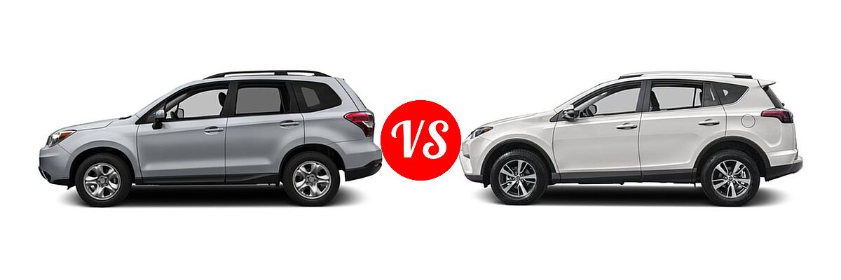 2016 Subaru Forester SUV 2.5i / 2.5i Premium vs. 2016 Toyota RAV4 SUV XLE - Side Comparison