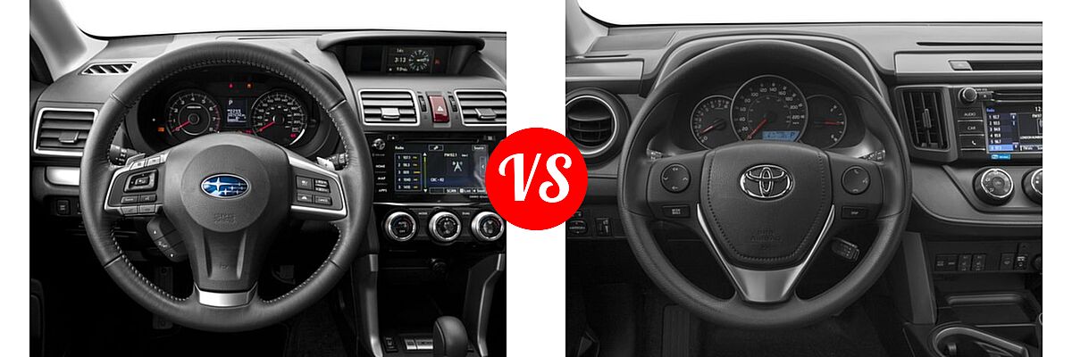 2016 Subaru Forester SUV 2.5i Limited vs. 2016 Toyota RAV4 SUV LE - Dashboard Comparison