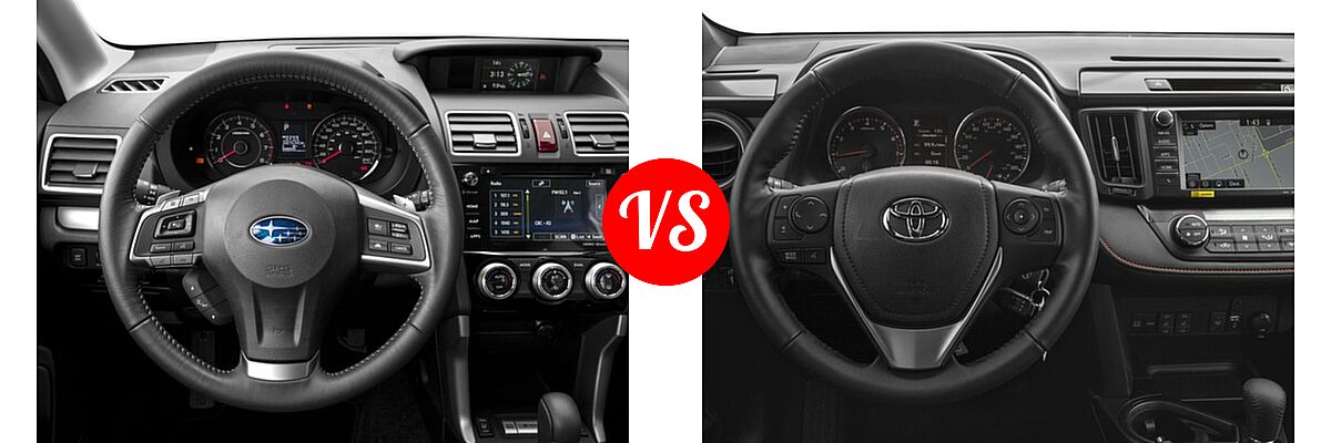 2016 Subaru Forester SUV 2.5i Limited vs. 2016 Toyota RAV4 SUV SE - Dashboard Comparison
