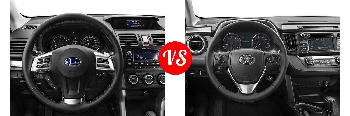 2016 Subaru Forester SUV 2.5i Touring vs. 2016 Toyota RAV4 SUV XLE - Dashboard Comparison