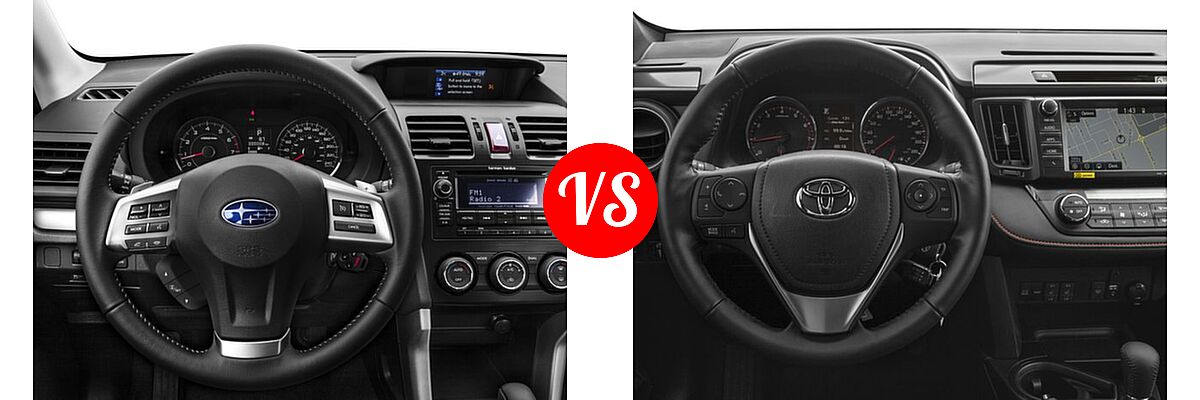 2016 Subaru Forester SUV 2.5i Touring vs. 2016 Toyota RAV4 SUV SE - Dashboard Comparison