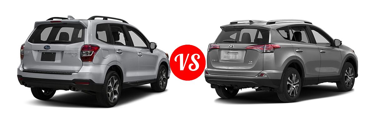 2016 Subaru Forester SUV 2.0XT Touring vs. 2016 Toyota RAV4 SUV LE - Rear Right Comparison