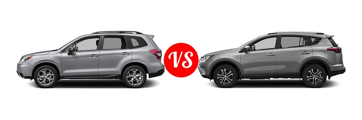 2016 Subaru Forester SUV 2.5i Limited vs. 2016 Toyota RAV4 SUV LE - Side Comparison
