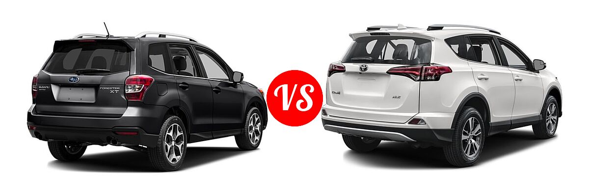 2016 Subaru Forester SUV 2.0XT Premium vs. 2016 Toyota RAV4 SUV XLE - Rear Right Comparison